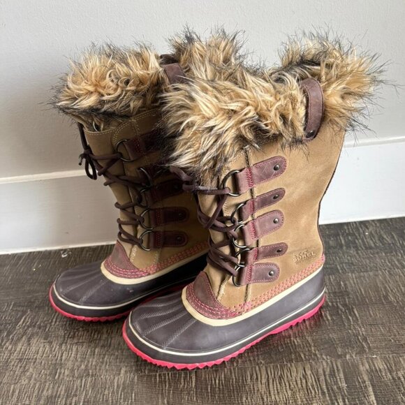 Sorel Womens Nib Rare Joan of Arctic Winter Boots Taffy Red Size 8 - Picture 10 of 10